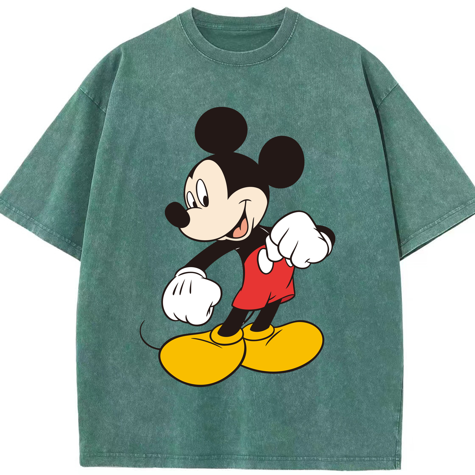 （画像用） ミッキーマウス Mickey Mouse 綿100% ヴィンテージ風 半袖Tシャツ（フロントプリント）